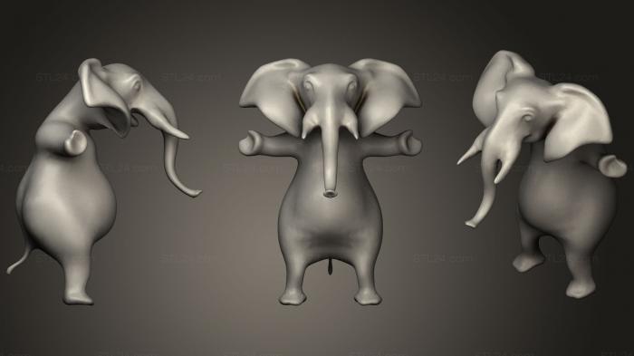 Статуэтки животных (Танцующий слон, STKJ_0922) 3D модель для ЧПУ станка